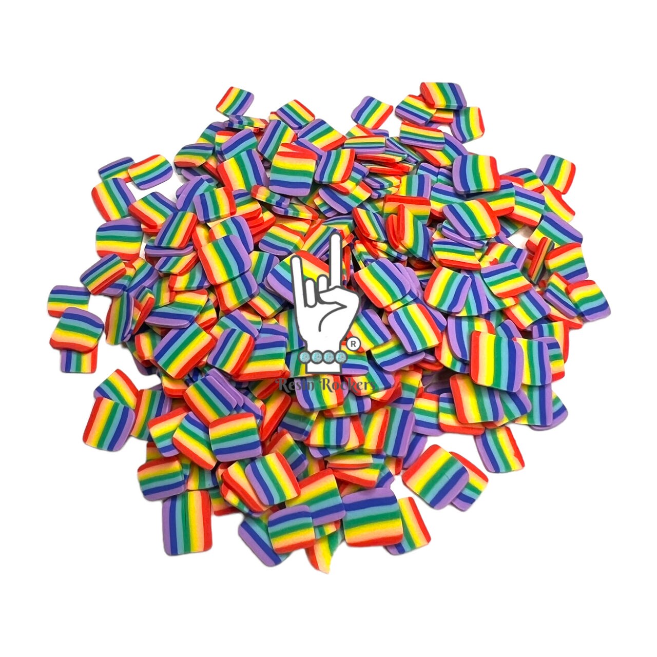 Rainbow Pride Flag Polymer Clay Pieces for Epoxy and UV Resin Art